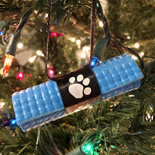 Load image into Gallery viewer, Pet Yoga Paw Print Ornament - light blue