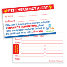 Load image into Gallery viewer, Pet Emergency Alert Card - Pet Home Alone Card