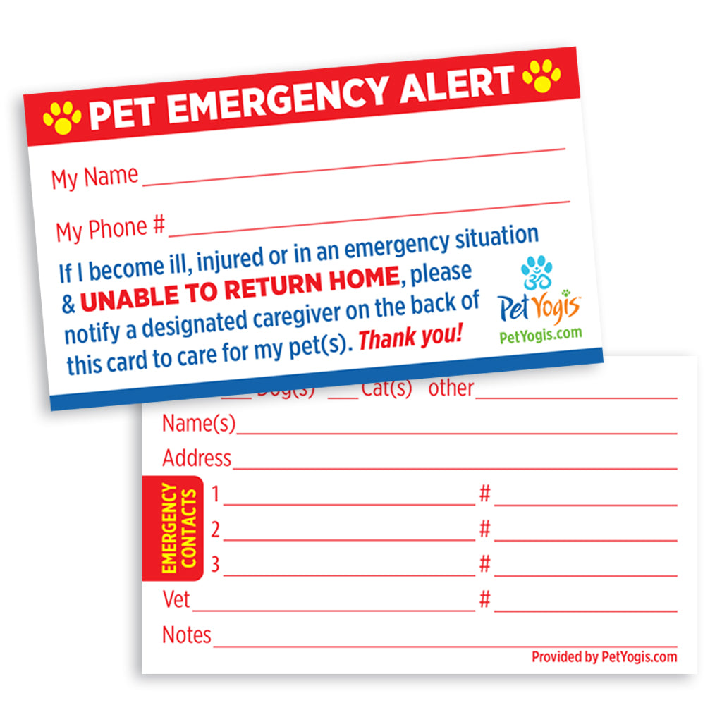Pet Emergency Alert Card - Pet Home Alone Card
