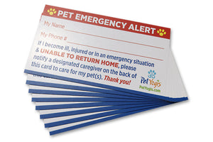 Pet Emergency Alert Card / Pet Home Alone Card