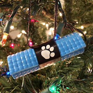 Pet Yoga Paw Print Ornament - light blue
