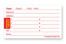 Load image into Gallery viewer, Pet Emergency Alert Card backside - Pet Home Alone Card
