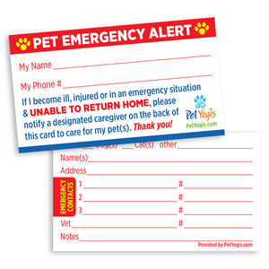 Pet Emergency Alert Card - Pet Home Alone Card