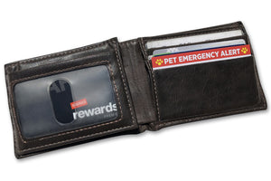 Pet Emergency Alert Card in wallet