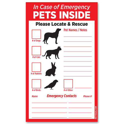 Pet Emergency Rescue Sticker