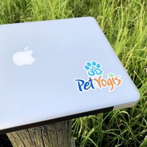 Pet Yogis vinyl sticker on macbook
